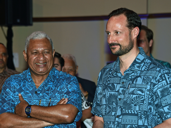 Prime Minister Frank Bainimarama hosted a reception for the Crown Prince and the Norwegian delegation. Photo: Sven Gj. Gjeruldsen, The Royal Court